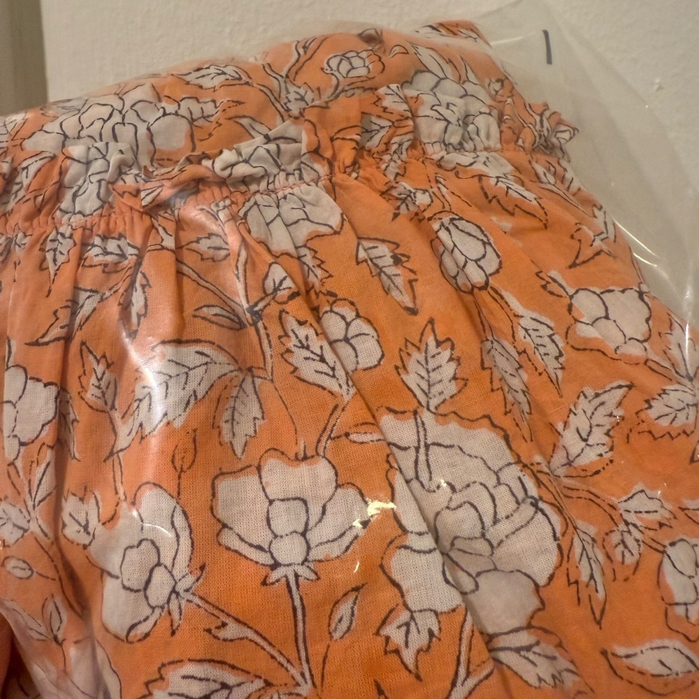 Floral Ruffle Mini Dress - Orange - Picture 7 of 9